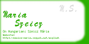 maria szeicz business card